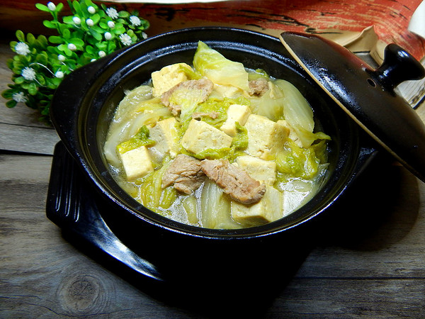 耗油白菜炖豆腐的做法步骤:13
