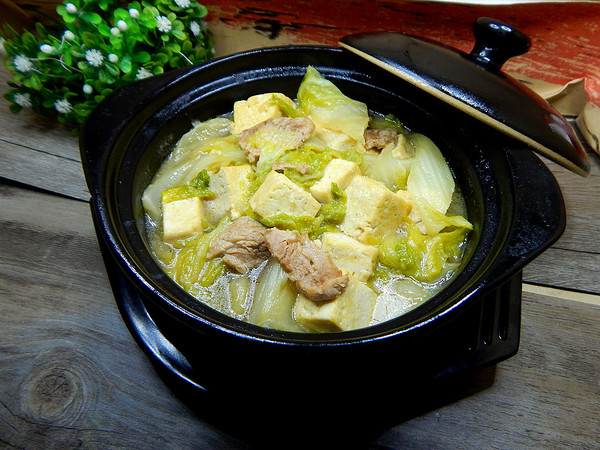 耗油白菜炖豆腐的做法步骤:14