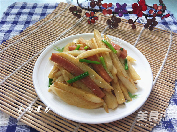 火腿炒茭白的做法步骤：11