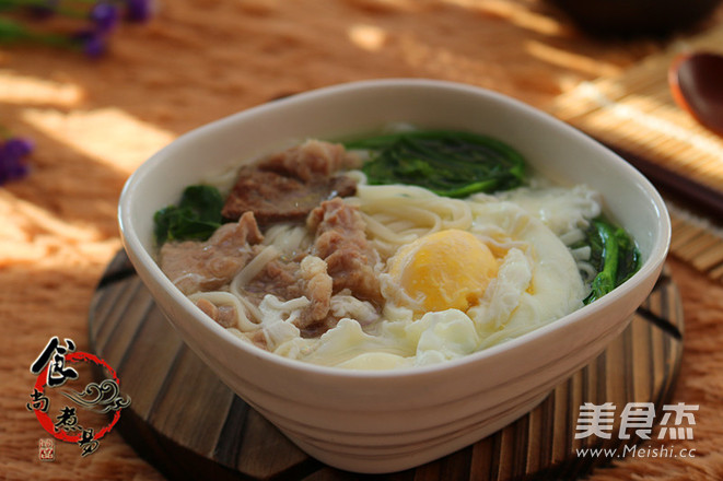 猪肝瘦肉鸡蛋汤面的做法步骤:10