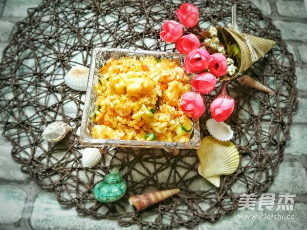 黄金海鲜炒饭的做法步骤：7