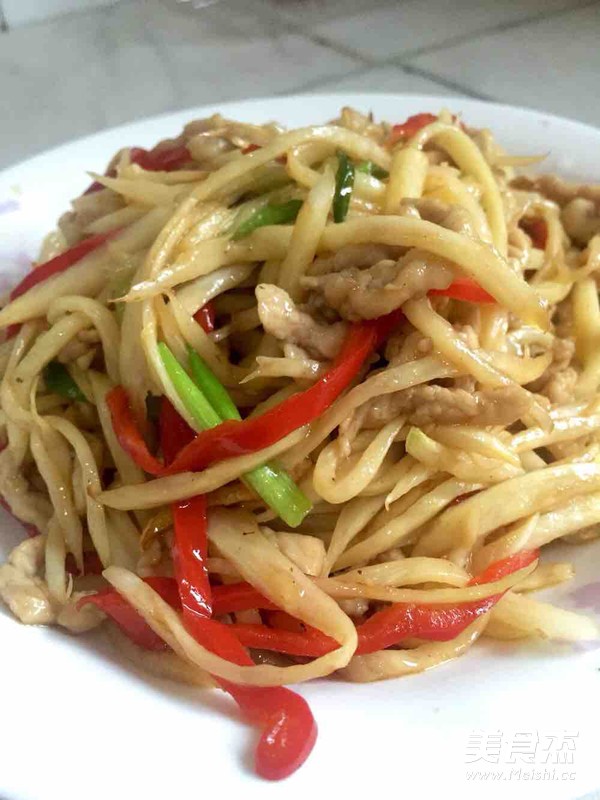 茭白炒肉丝的做法步骤:8
