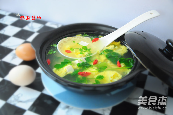 豆苗豆腐鸡蛋汤的做法步骤：7