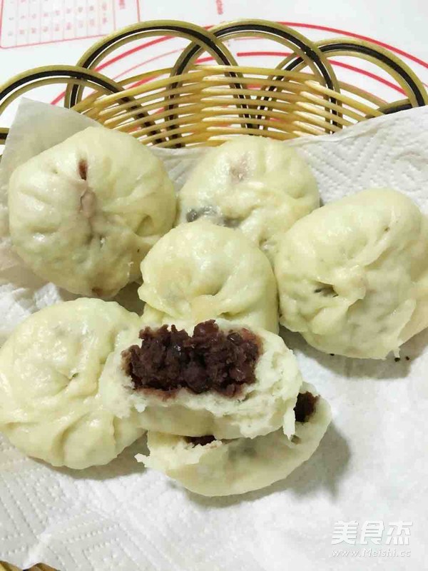 玫瑰红豆包的做法步骤:14