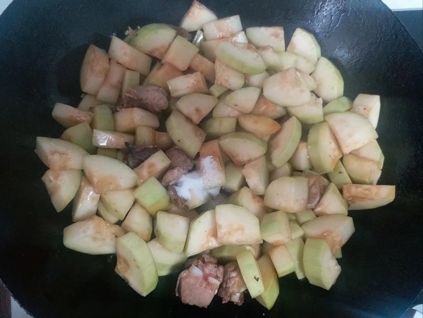 瓠子烧肉的做法步骤:6