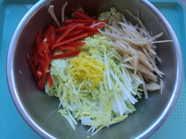 柠香果味拌三丝的做法步骤:6