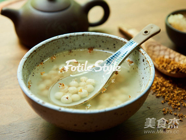 桂花糖水鸡头米的做法步骤：5