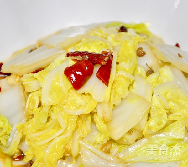 酸辣虾油白菜的做法步骤：9