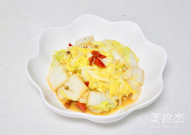 酸辣虾油白菜的做法步骤：10