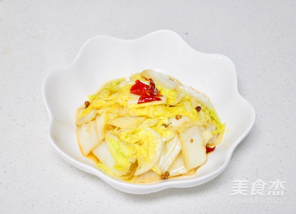 酸辣虾油白菜的做法步骤：11
