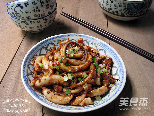 酱烧鱿鱼须的做法步骤:9