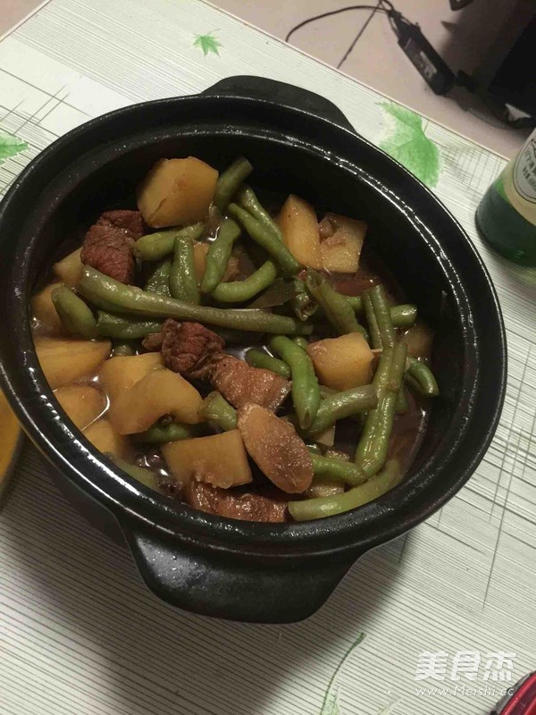 土豆豆角红烧肉的做法步骤：7