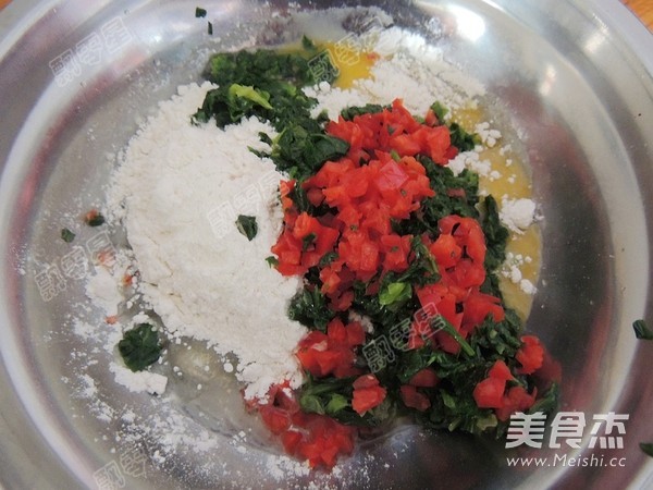 芹菜叶鸡蛋饼的做法步骤:6