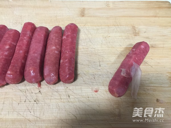 香葱沙拉香肠面包的做法步骤:7
