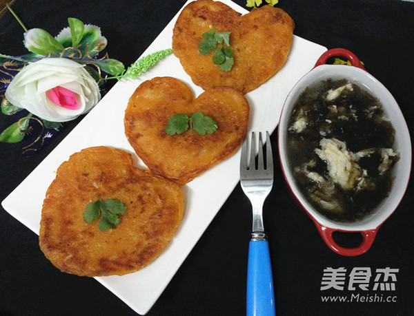 辣白菜南瓜饼的做法步骤:12
