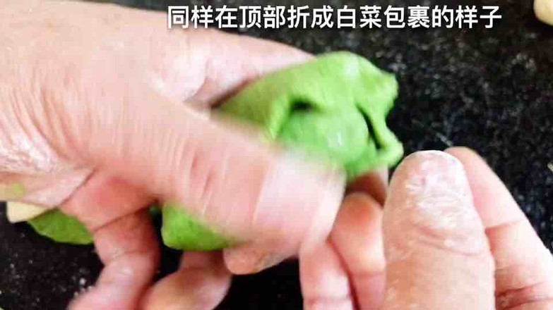 白菜(百财)馒头的做法步骤:3