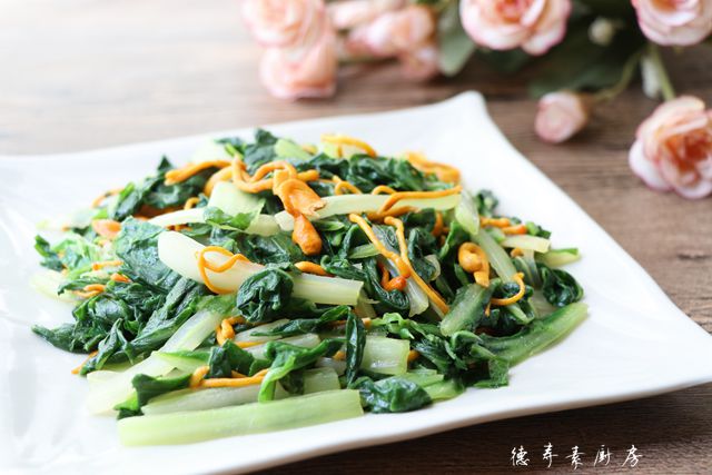 家常白菜虫草花的做法步骤：5