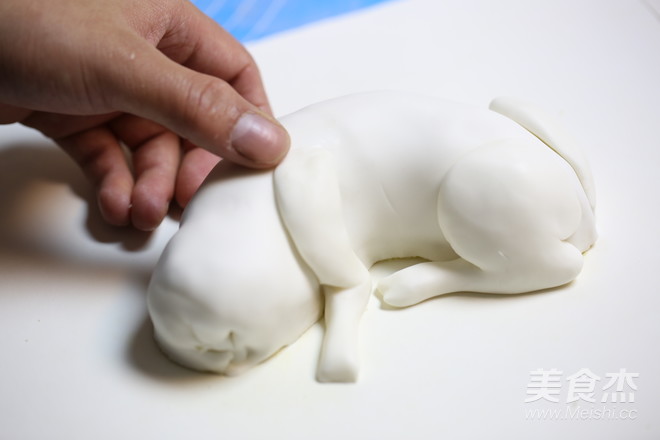 翻糖蛋糕制作—3D狗狗的做法步骤:9