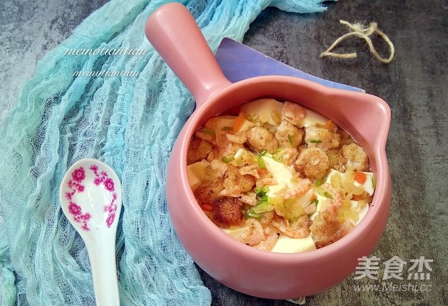 酸菜豆腐烩磷虾的做法步骤:14