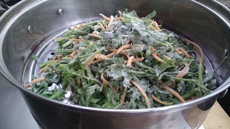 蒜香芹菜叶的做法步骤:5