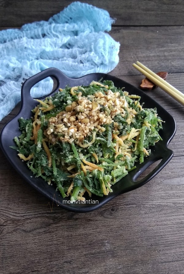 蒜香芹菜叶的做法步骤:8