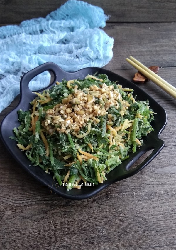 蒜香芹菜叶的做法步骤:9