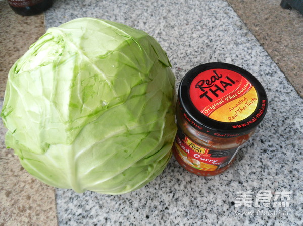 红咖喱烧圆白菜的做法步骤：1