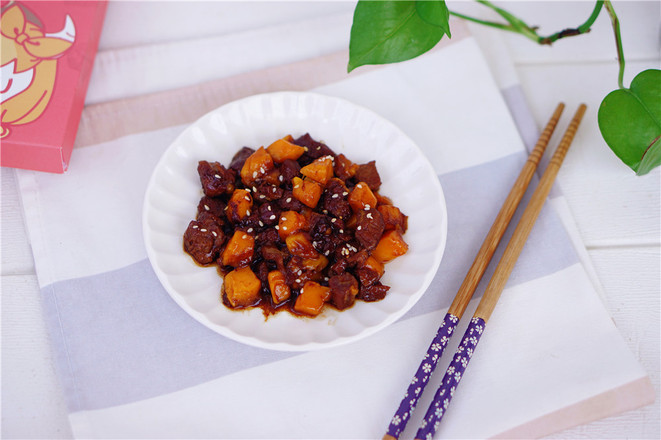芒果牛肉粒的做法步骤:7