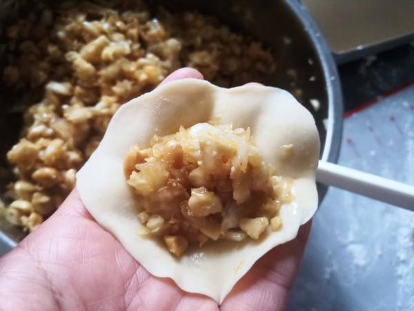 白菜花生水饺的做法步骤:5