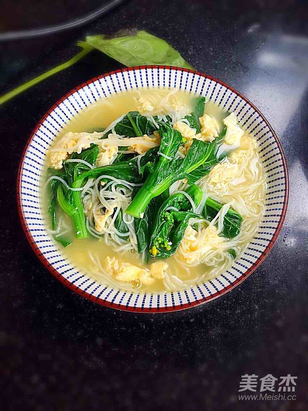 菜心鸡蛋汤米粉的做法步骤:9