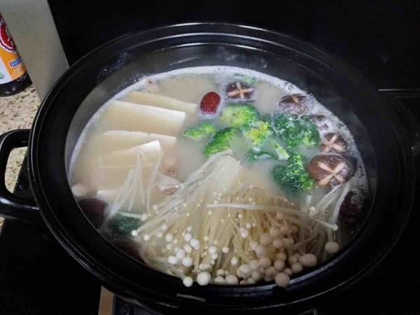 红枣豆浆火锅的做法步骤:8