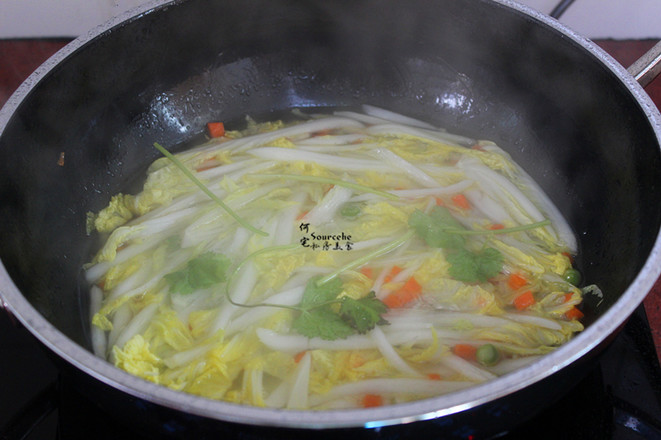 甜豆娃娃菜汤的做法步骤:7