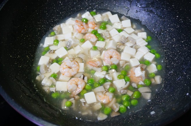 虾仁烩豆腐的做法步骤:4