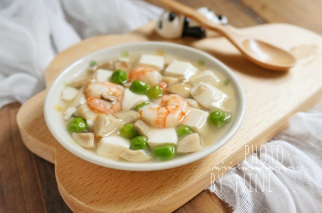 虾仁烩豆腐的做法步骤:5