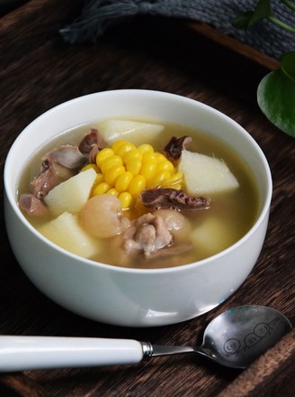 桂圆淮山玉米猪心汤的做法