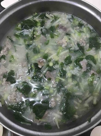 小白菜排骨肉碎粥