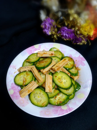 黄瓜拌腐竹的做法