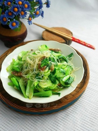 粉丝炒油菜