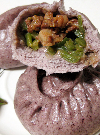 紫米青椒肉丁包子的做法
