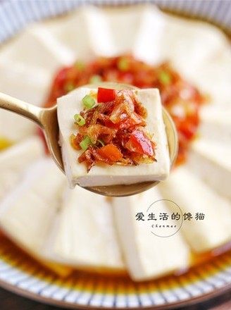 剁椒虾皮蒸豆腐的做法