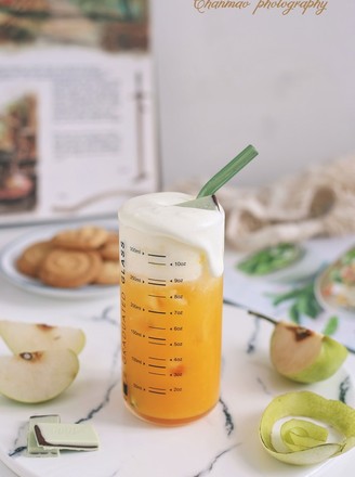 芒果香梨奶盖的做法