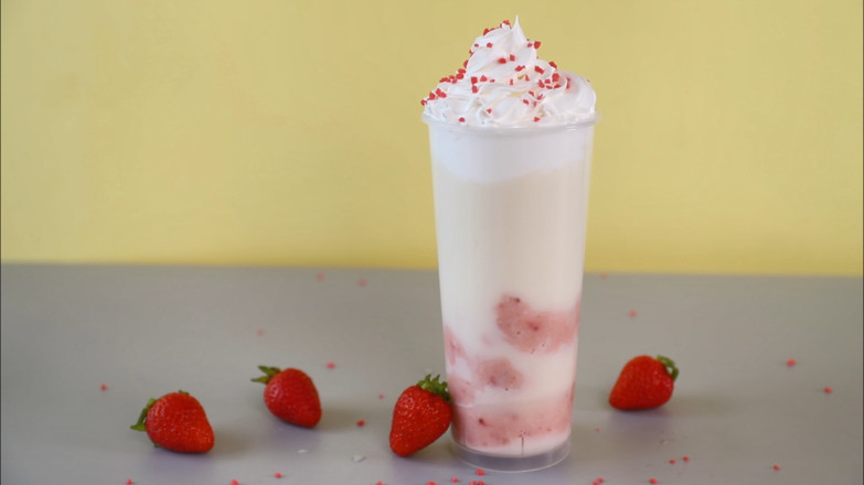 雪顶草莓椰奶/草莓雪山/草莓麻薯椰奶/秋冬热饮的做法