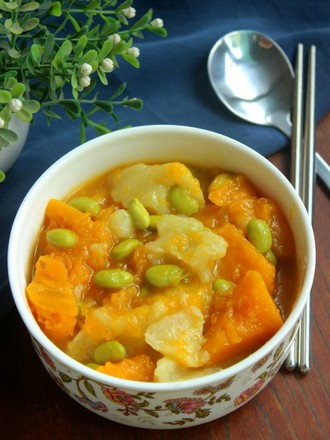 南瓜毛豆疙瘩汤的做法