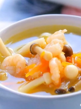 鲜虾菌菇汤  宝宝辅食食谱的做法