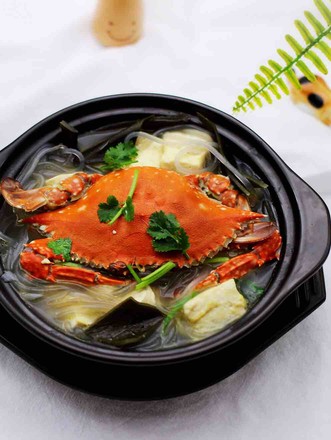 海带豆腐炖梭子蟹的做法