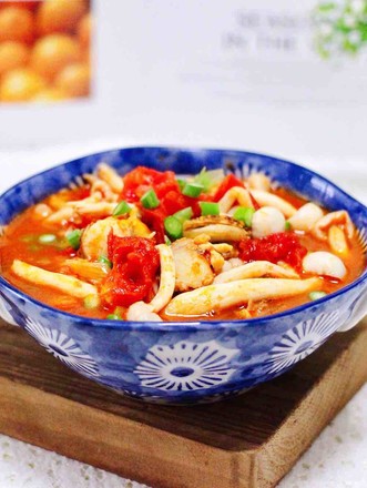 白玉菇番茄扇贝小炒