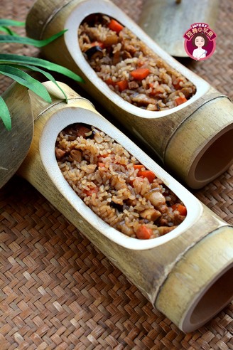 五花肉香菇竹筒饭的做法