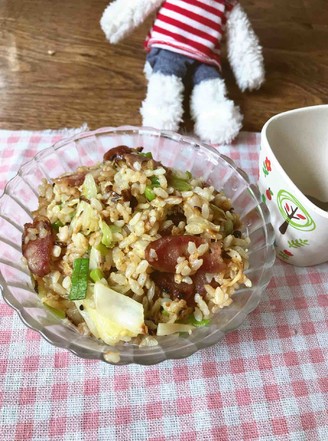 耗油炒白菜腊肠香饭