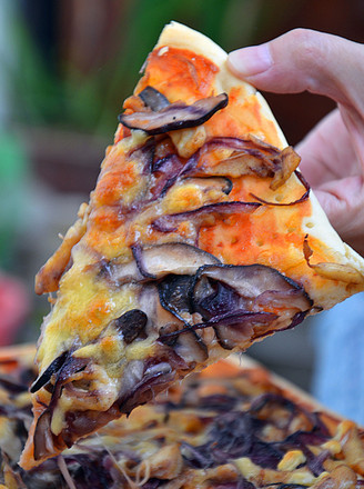 香菇鸡肉披萨的做法