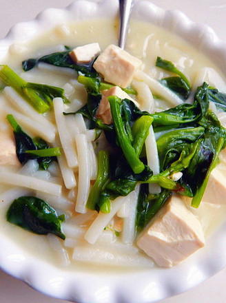 青菜豆腐年糕汤的做法